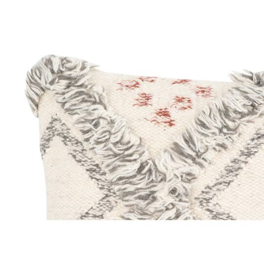 Hello Honey® Cream & Gray Fringe Kilim Pillow